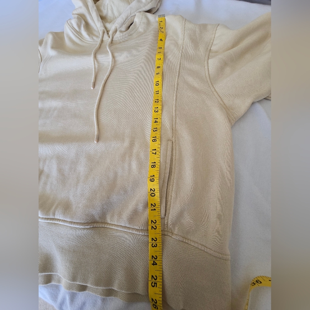 Harmony & Balance Cream Oversized Hoodie M Minimalist Athleisure Lounge Pullover - Picture 11 of 11